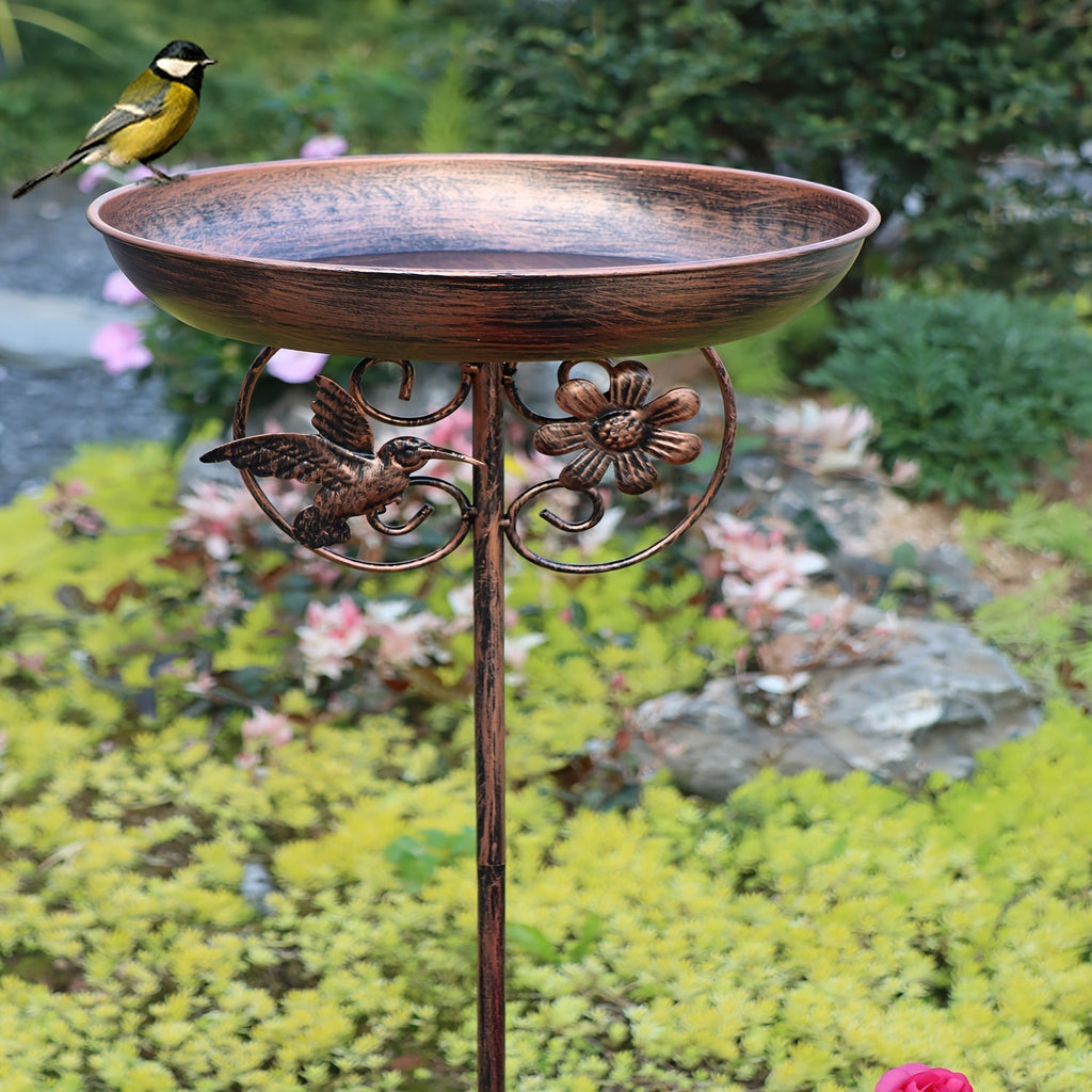 Garden Bird Bath with Ground Stake