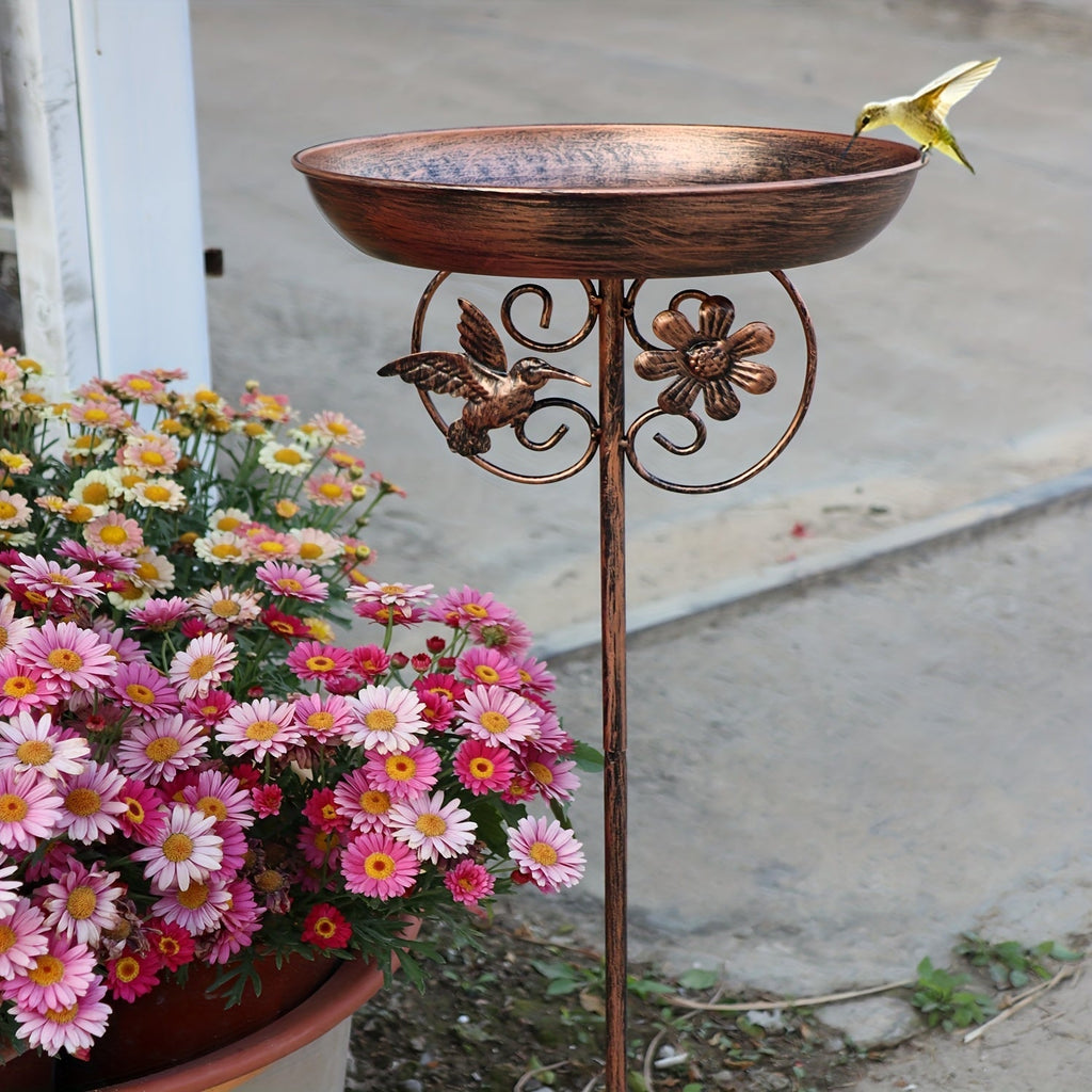 Garden Bird Bath with Ground Stake