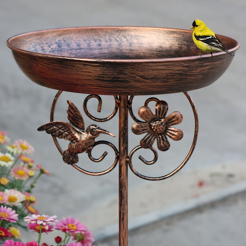 Garden Bird Bath with Ground Stake