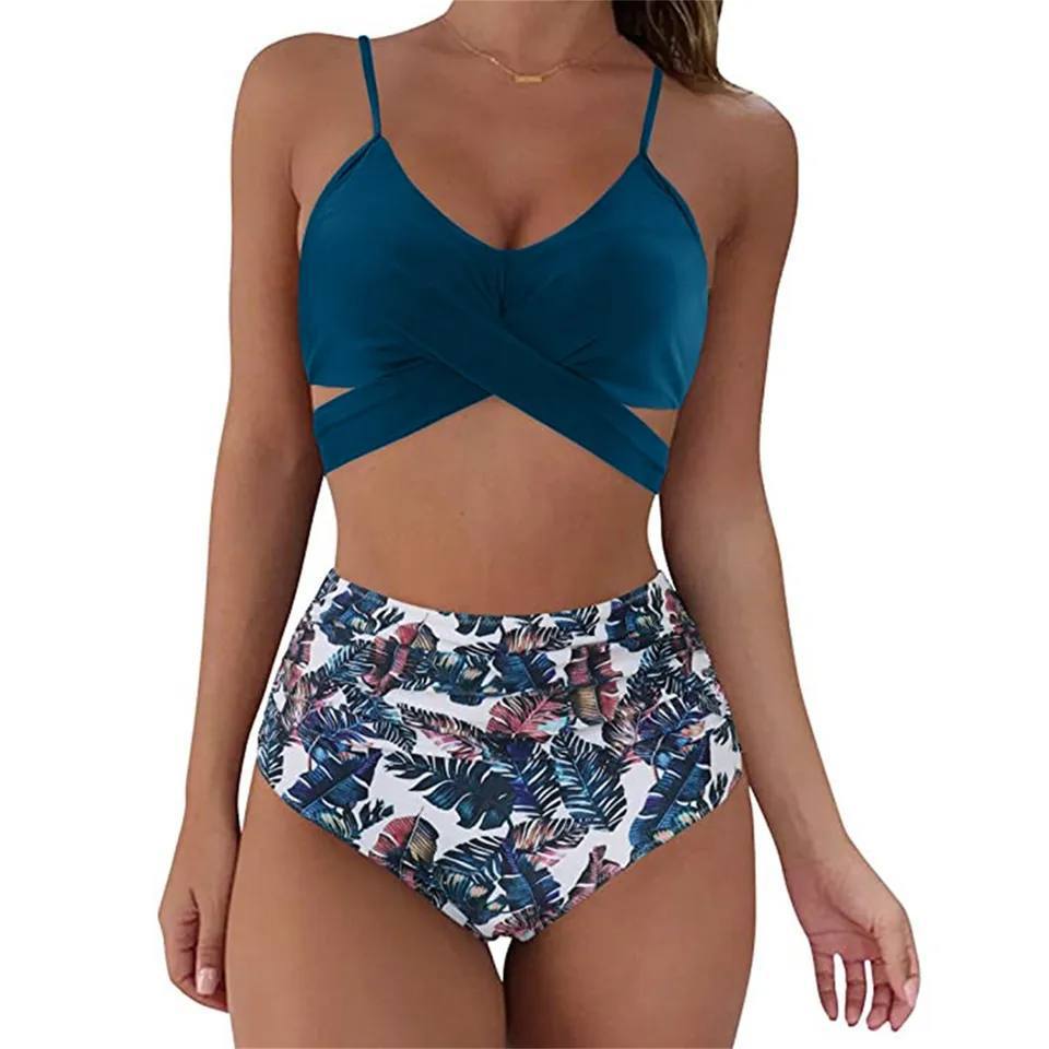 Women's Colourful High-Waist Bikini Set