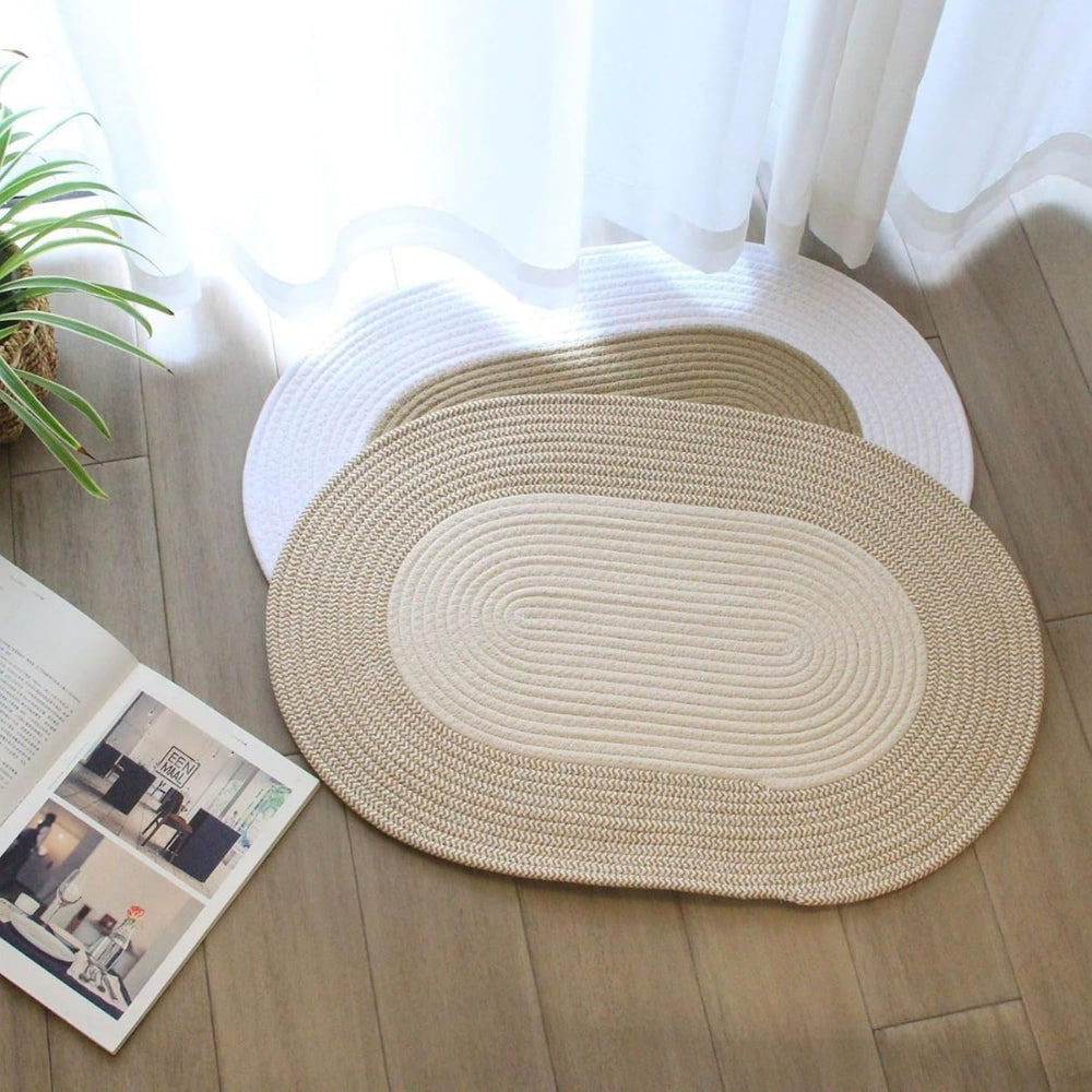 Boho Braided Oval Door Rug