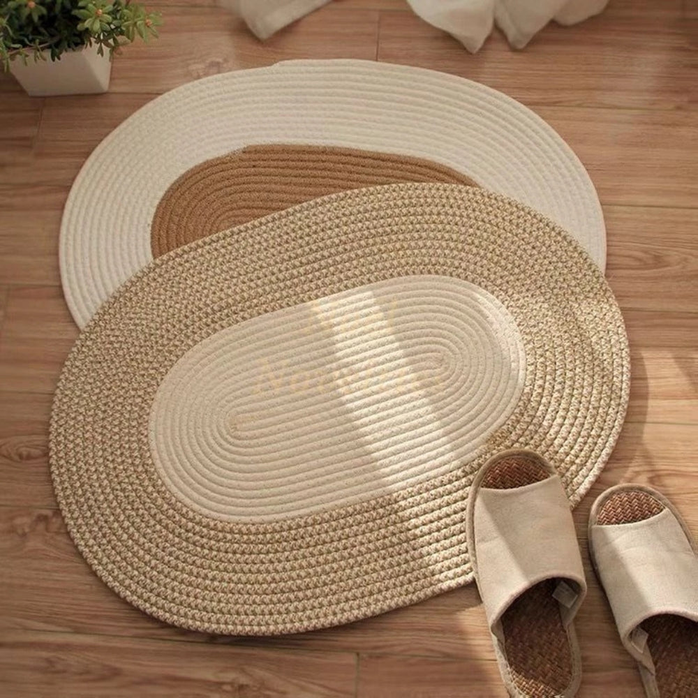 Boho Braided Oval Door Rug