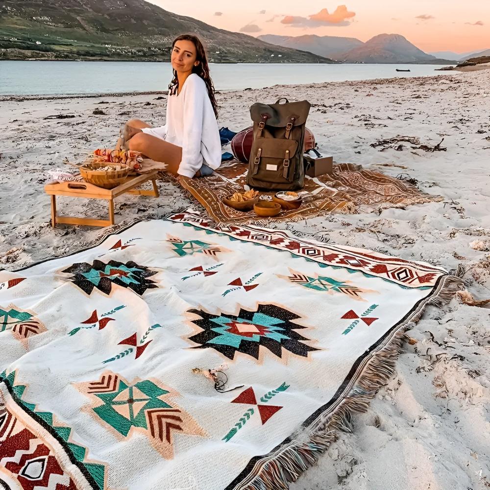 Picnic Mat - Reversible Durable Cotton Blend, 150x200 cm