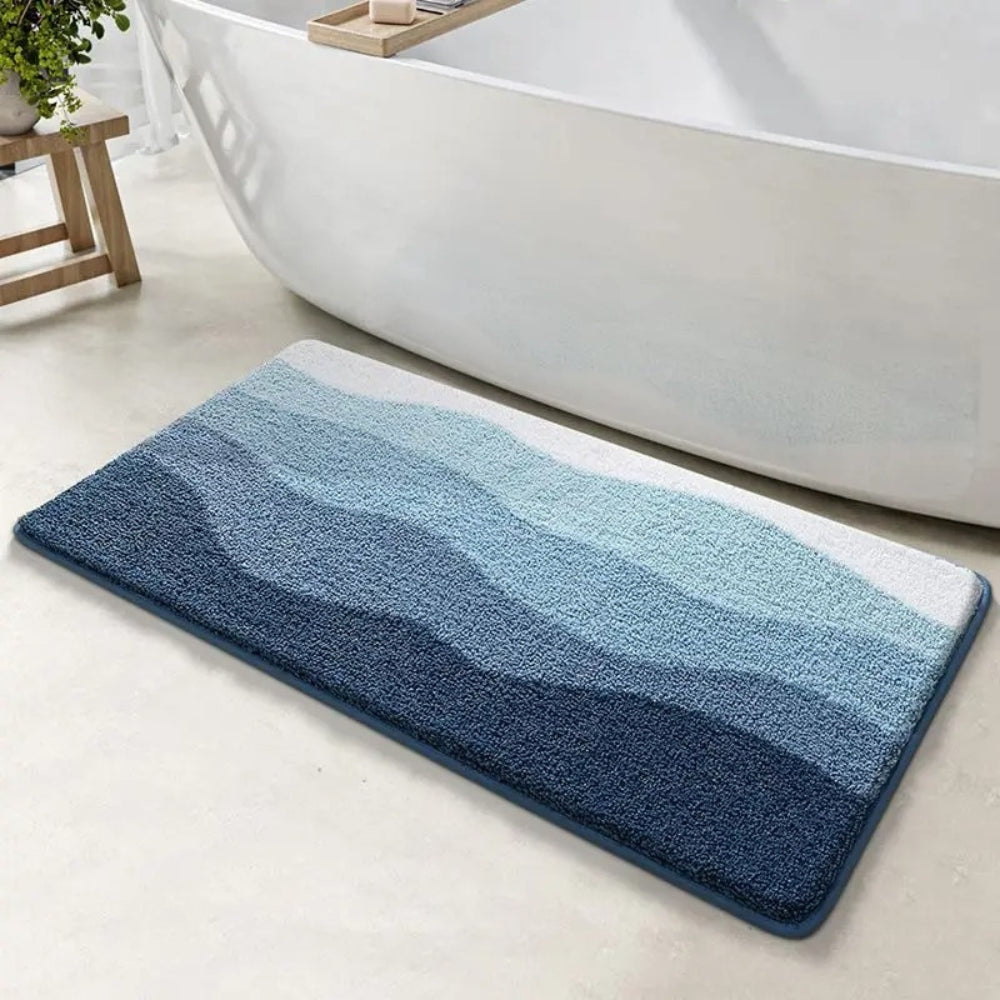 Coastal Wave Pattern Bath Mat