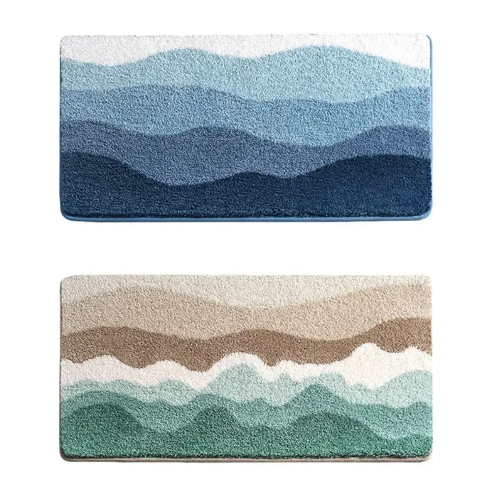 Coastal Wave Pattern Bath Mat