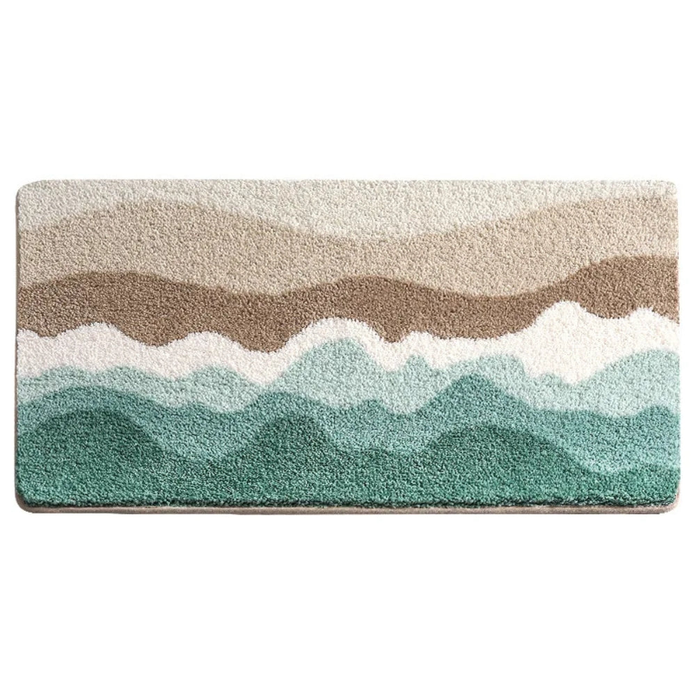 Coastal Wave Pattern Bath Mat