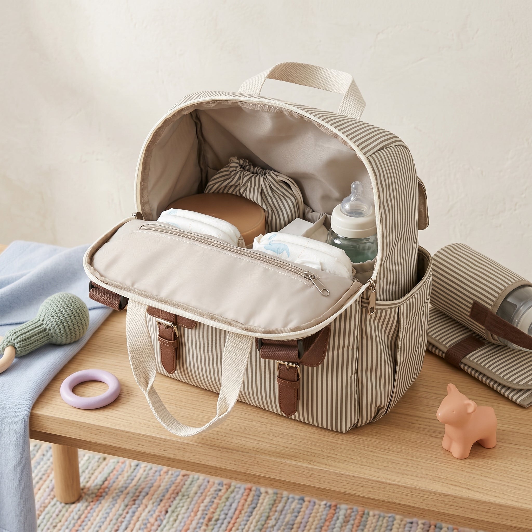 Convertible Diaper Backpack With Changing Mat