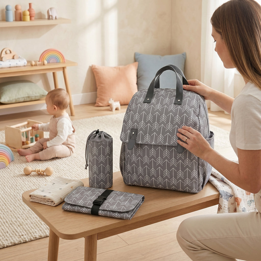 Convertible Diaper Backpack With Changing Mat