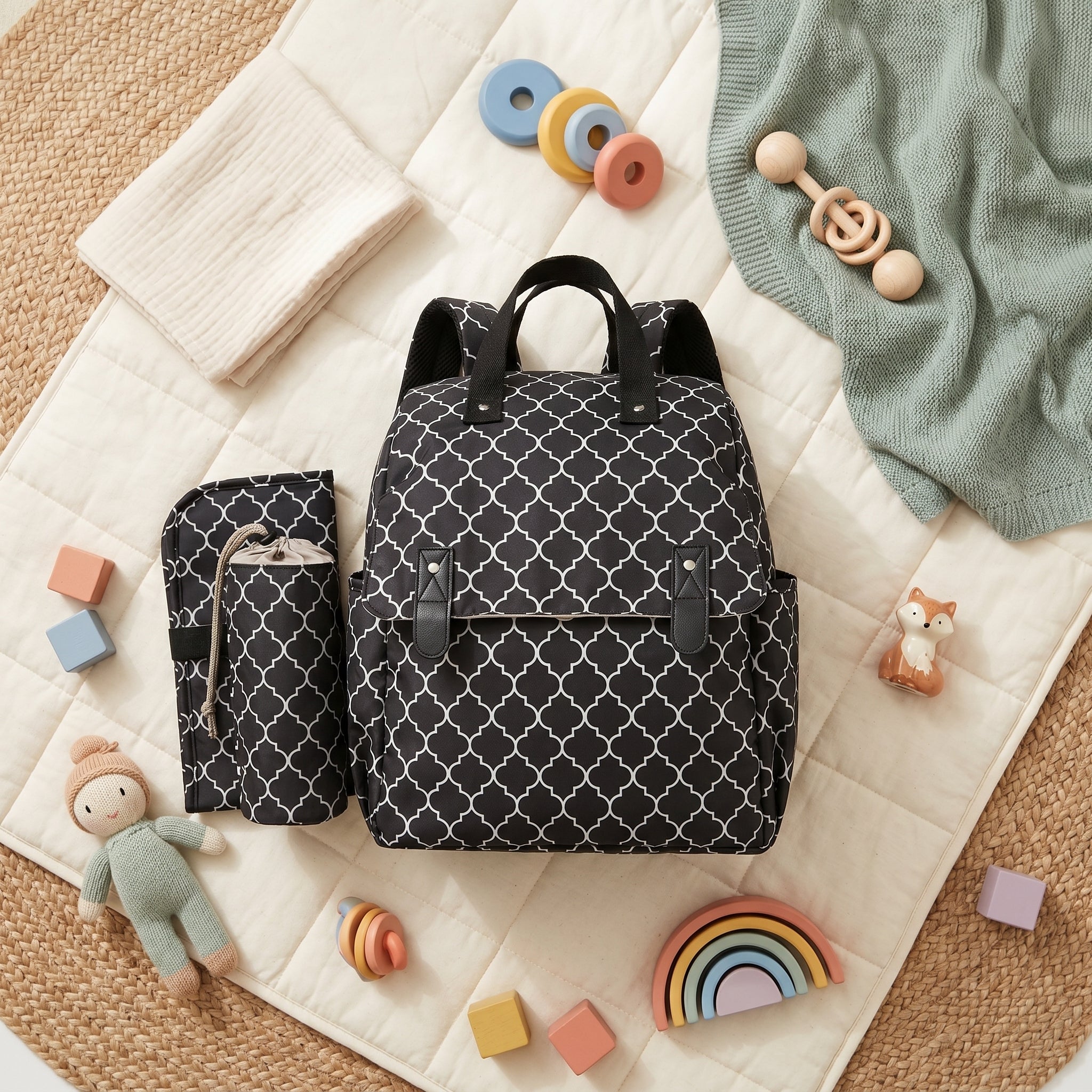 Convertible Diaper Backpack With Changing Mat