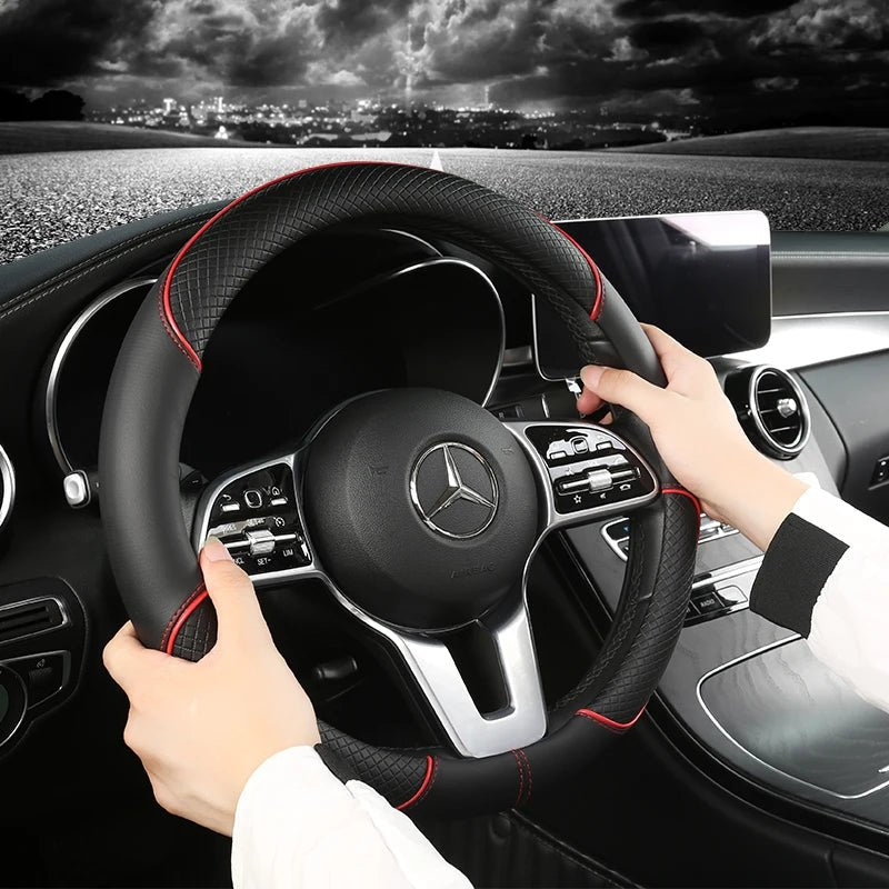 Faux Leather Steering Wheel Cover