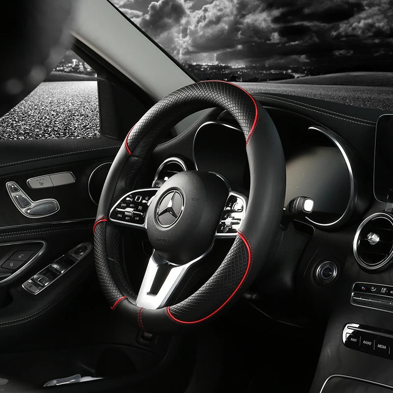 Faux Leather Steering Wheel Cover
