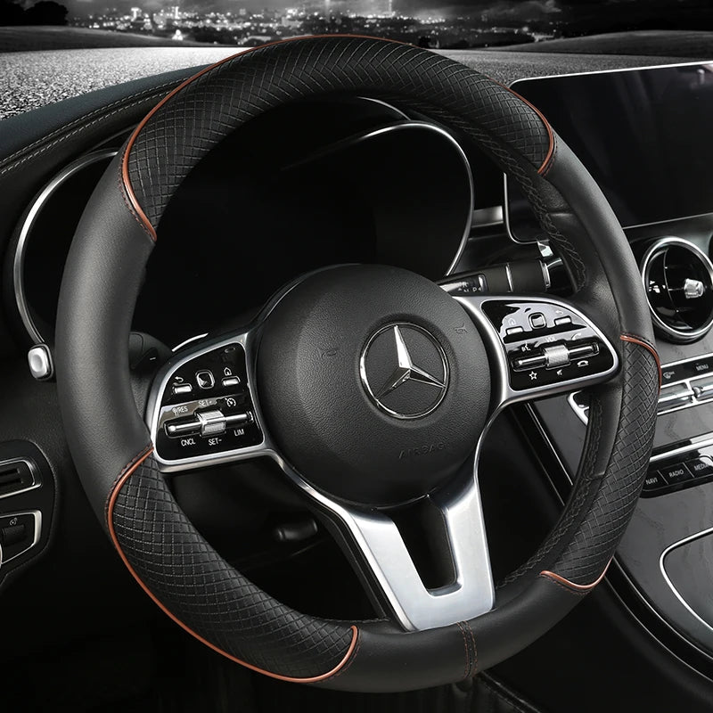 Faux Leather Steering Wheel Cover