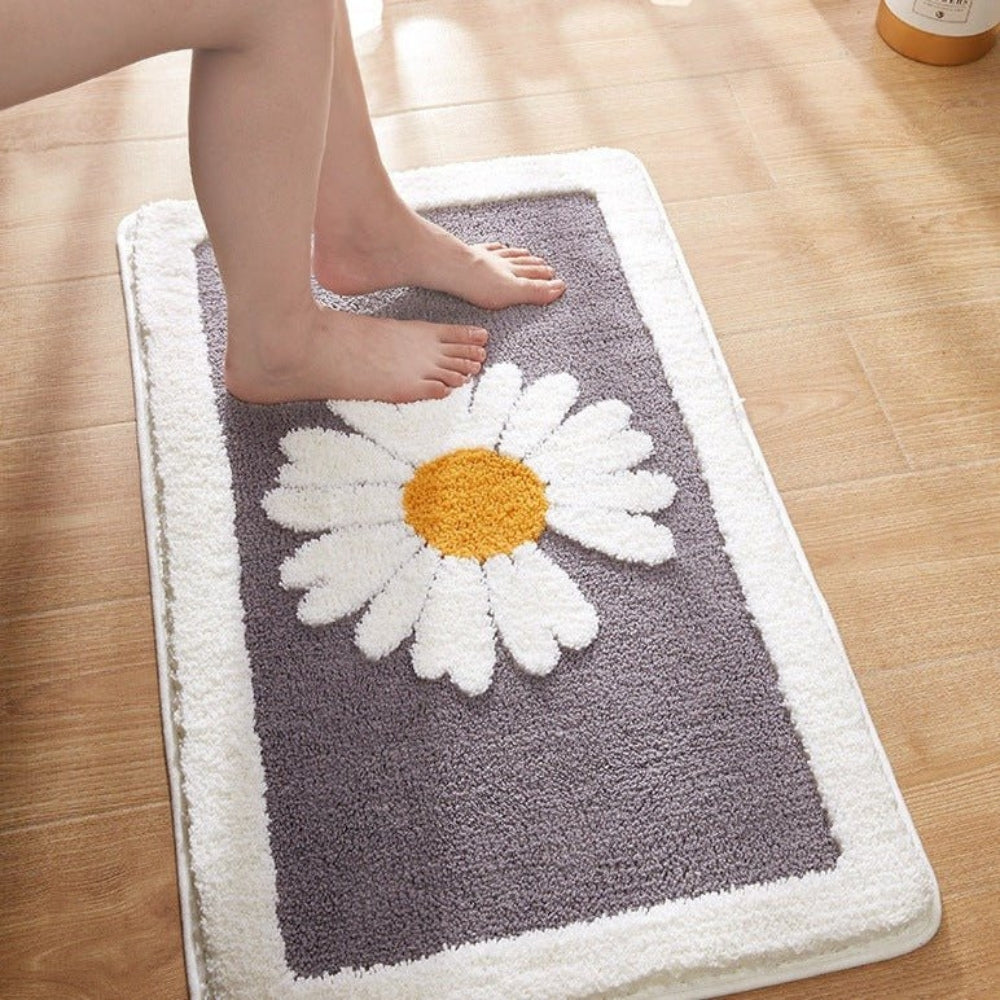Floral Plush Bath Mat