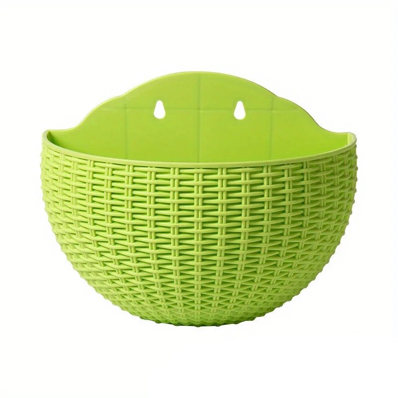 Wall Mounted Rattan Style Plant Pot