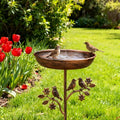 Metal Garden Bird Bath with Ground Stake