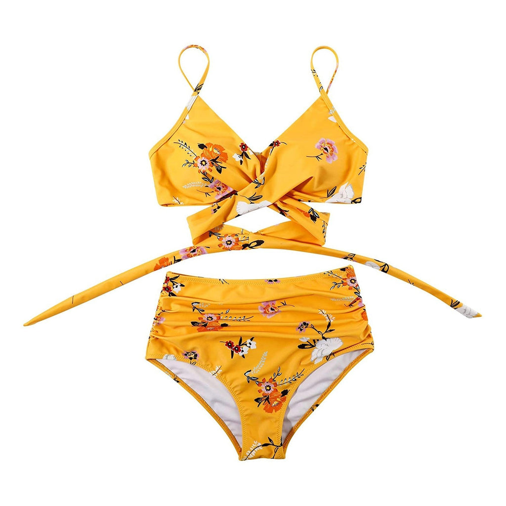Women's Colourful High-Waist Bikini Set
