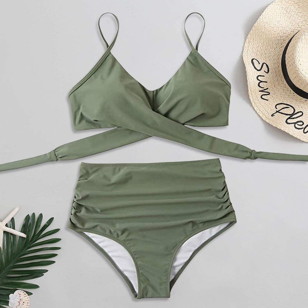 Women's Colourful High-Waist Bikini Set