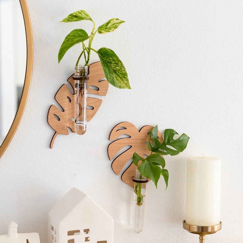 Leaf Wall Planter Made Of Natural Wood