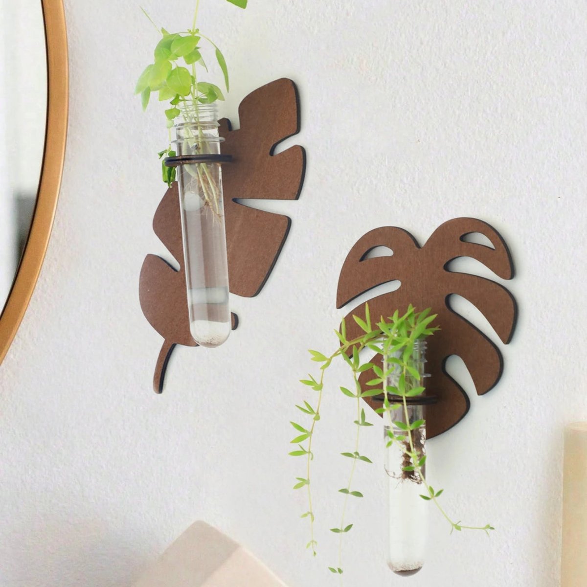 Leaf Wall Planter Made Of Natural Wood