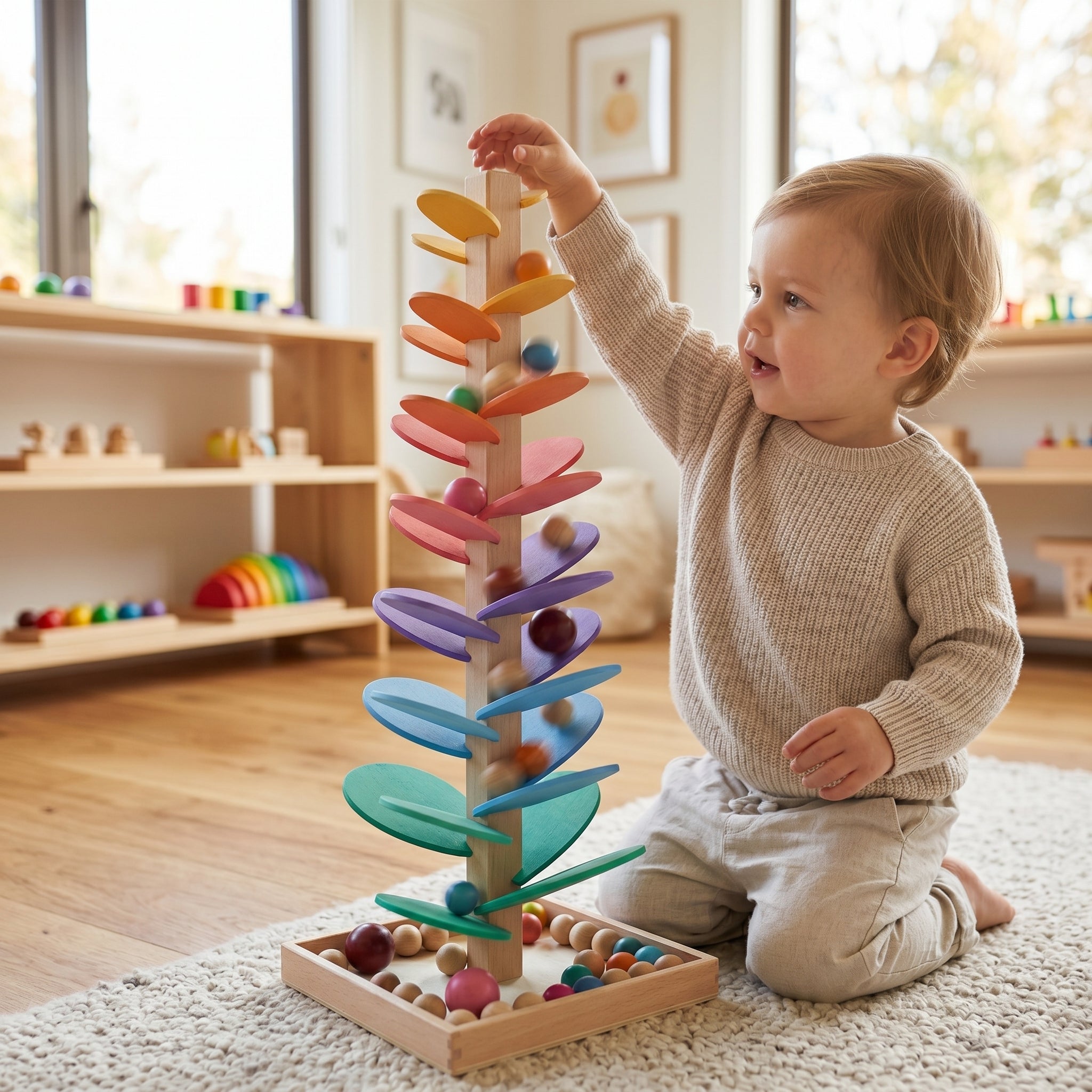 Wooden Rain Sound Tower Toy