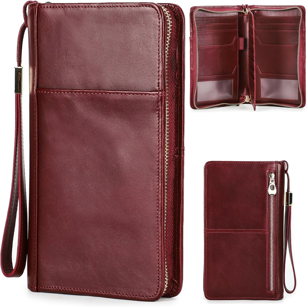 RFID Top Grain Leather Passport Holder