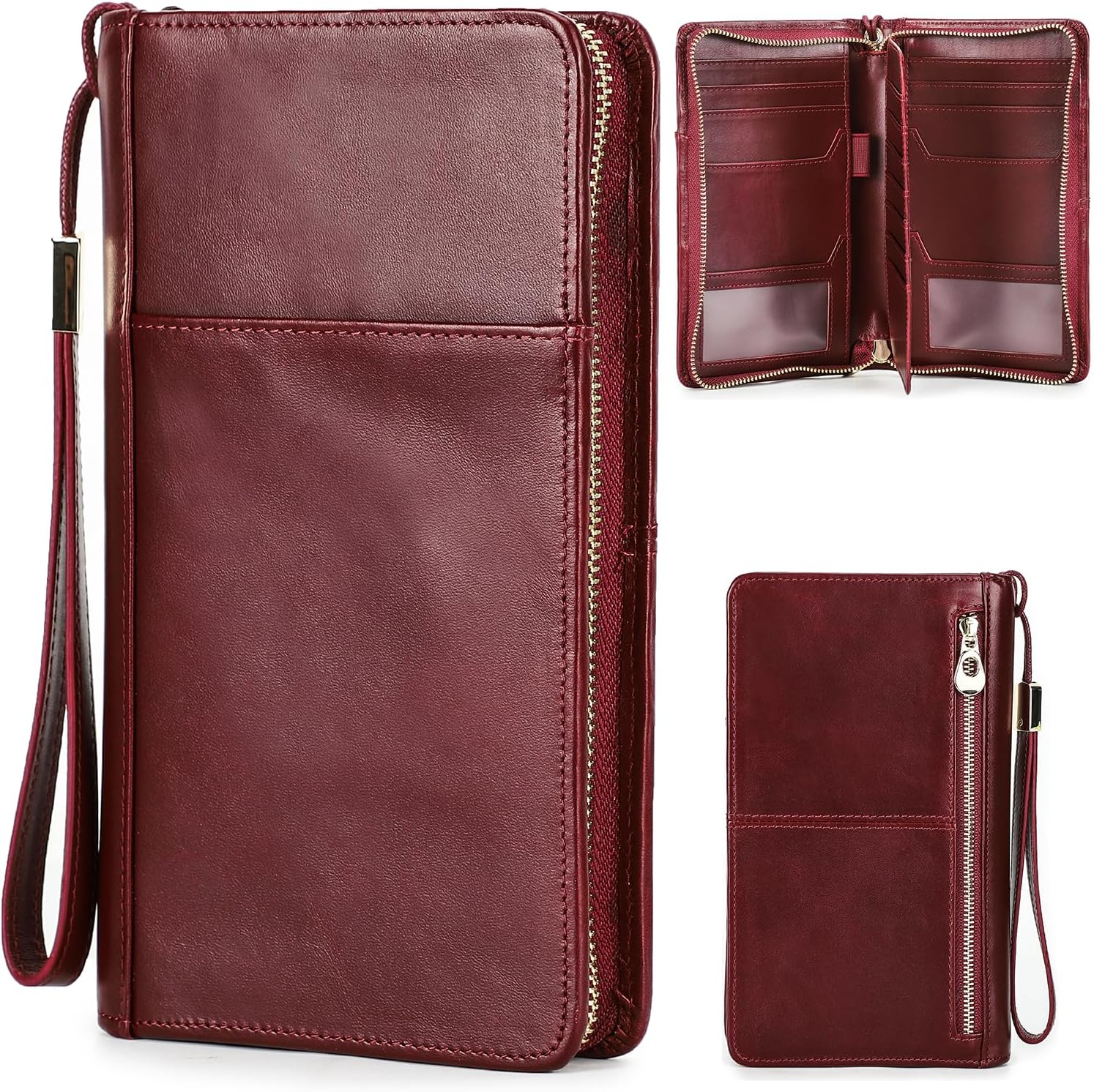 RFID Top Grain Leather Passport Holder