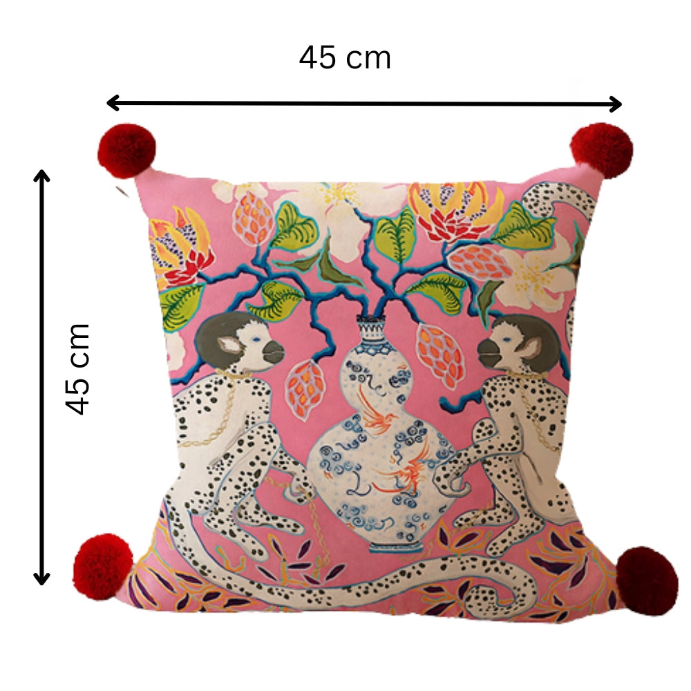 Outdoor Garden Cushion Cover with Monkey Print