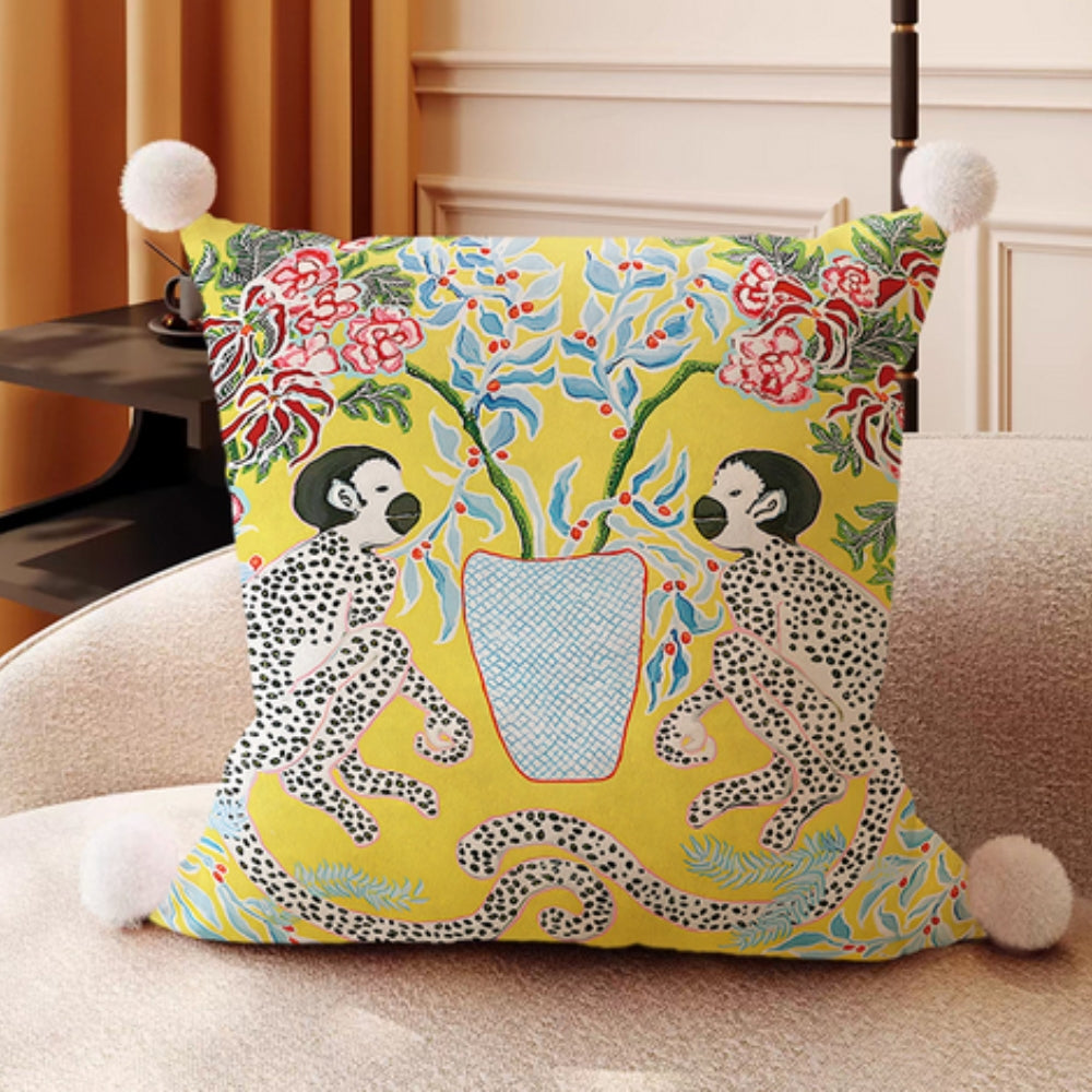 Outdoor Garden Cushion Cover with Monkey Print