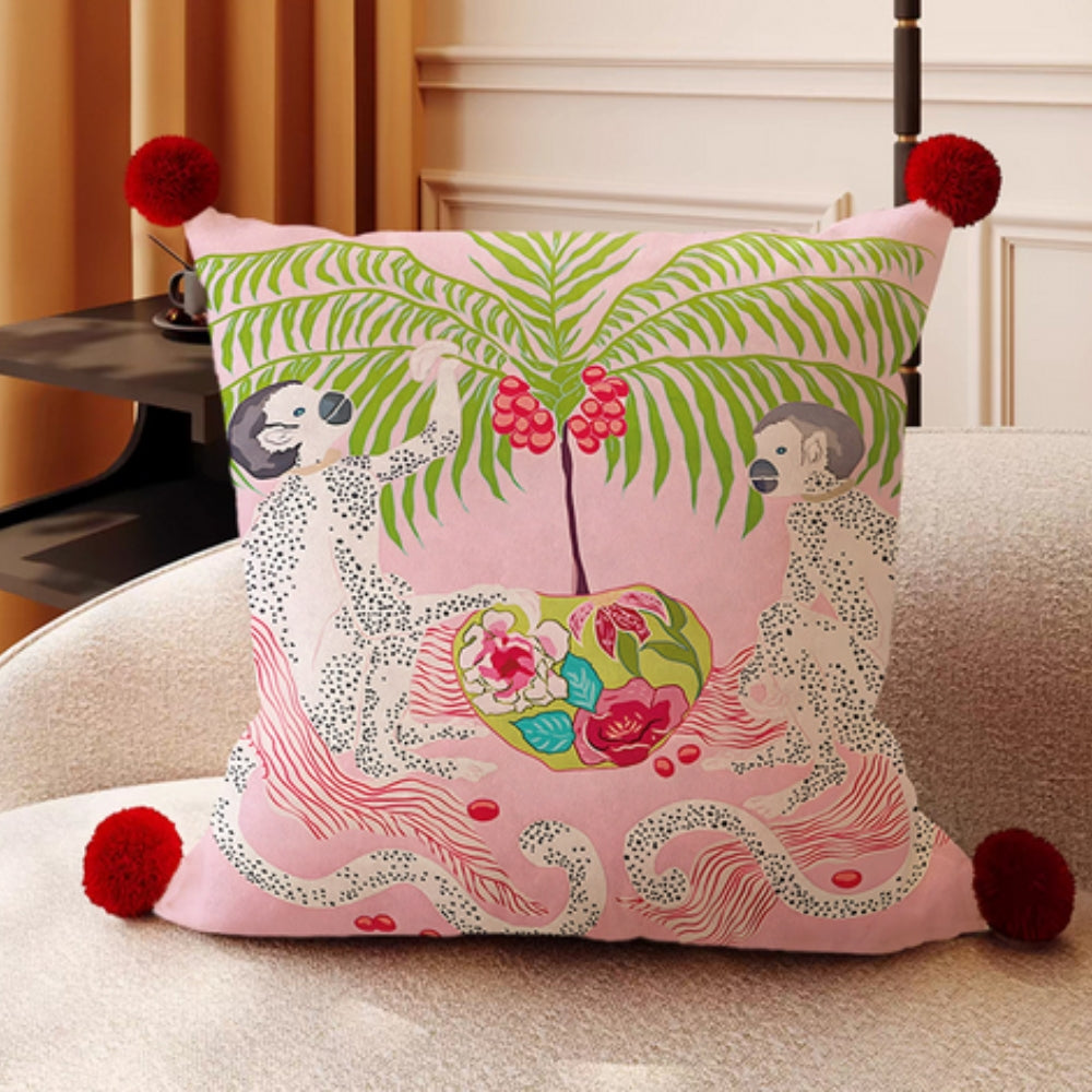 Outdoor Garden Cushion Cover with Monkey Print