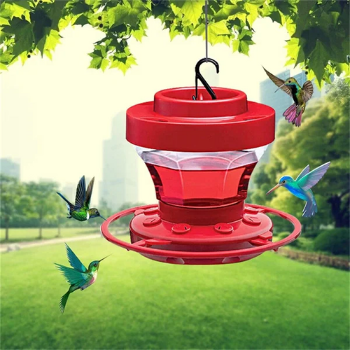 Outdoor Bird Feeder - Hummingbird Feeder Red Plastic Ant Proof Design