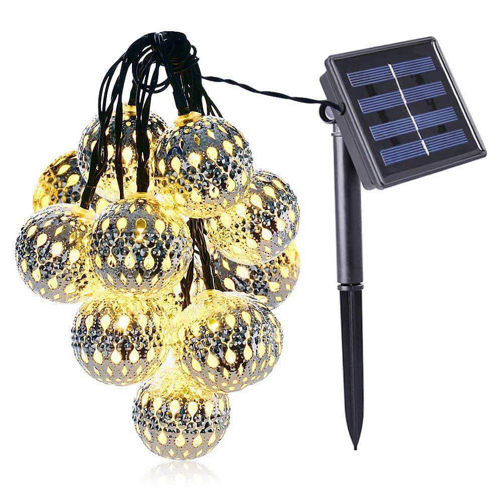Ball Solar And Battery String Lights In Warm White And Multicolour For Garden