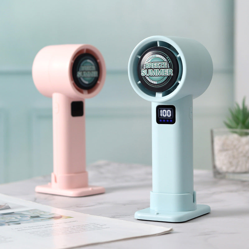 Rechargeable Mini Misting Fan with LCD Temperature Display