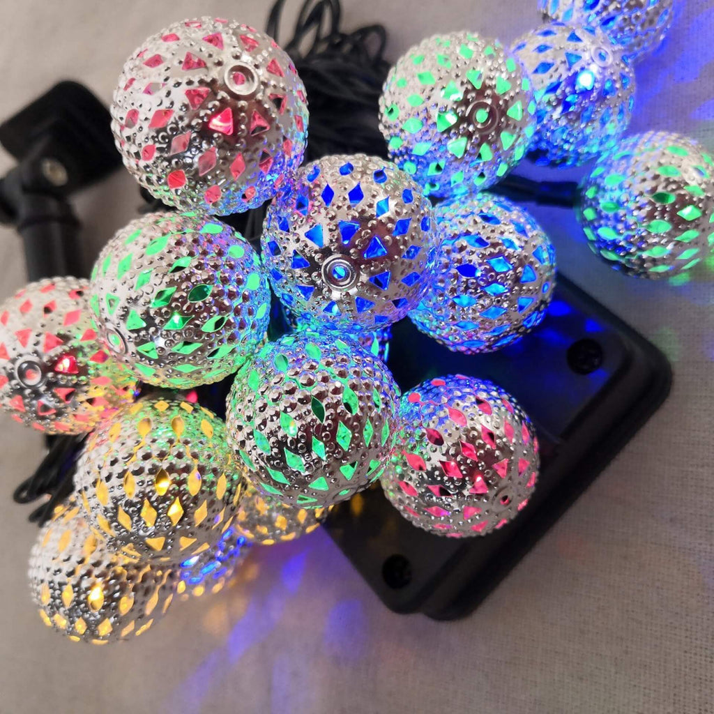 Ball Solar And Battery String Lights In Warm White And Multicolour For Garden