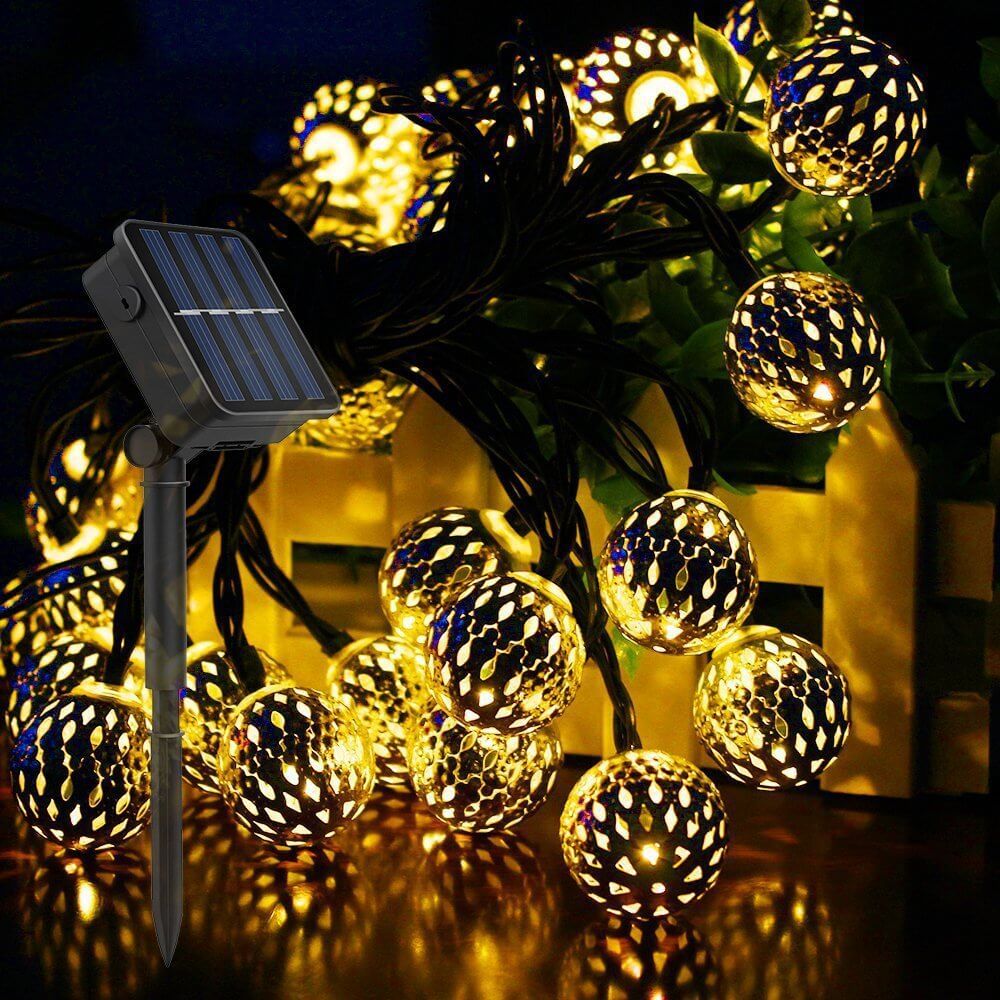 Ball Solar And Battery String Lights In Warm White And Multicolour For Garden