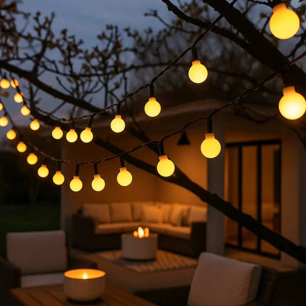 Waterproof Solar Garden String Lights - Solar String Lights Waterproof Outdoor Led Globe Lights