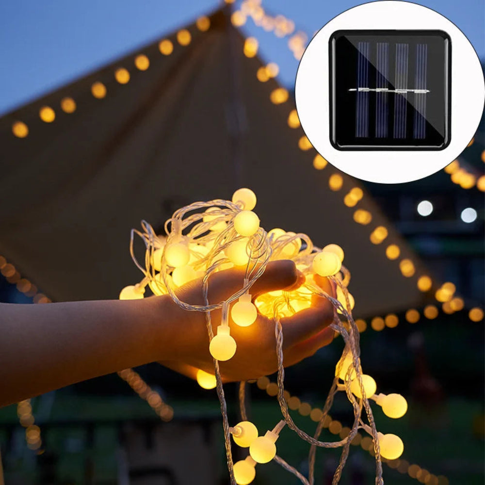 Waterproof Solar Garden String Lights - Solar String Lights Waterproof Outdoor Led Globe Lights