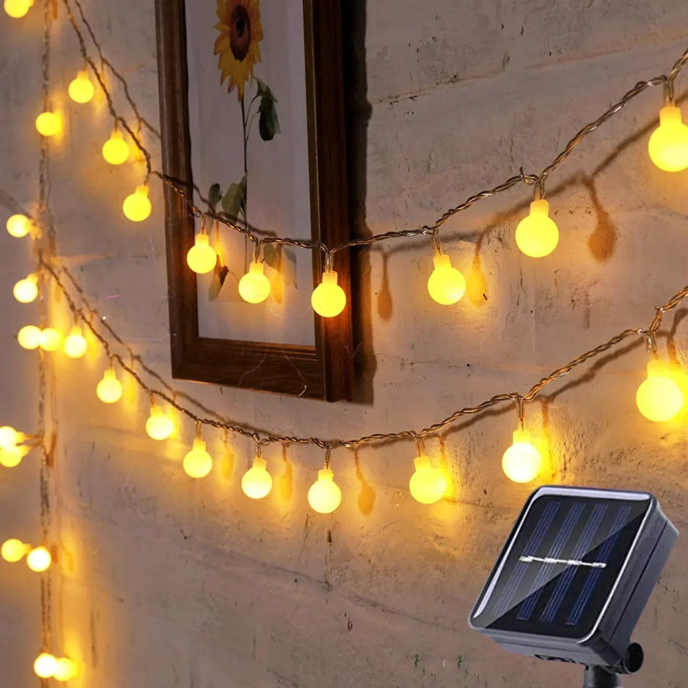 Waterproof Solar Garden String Lights - Solar String Lights Waterproof Outdoor Led Globe Lights