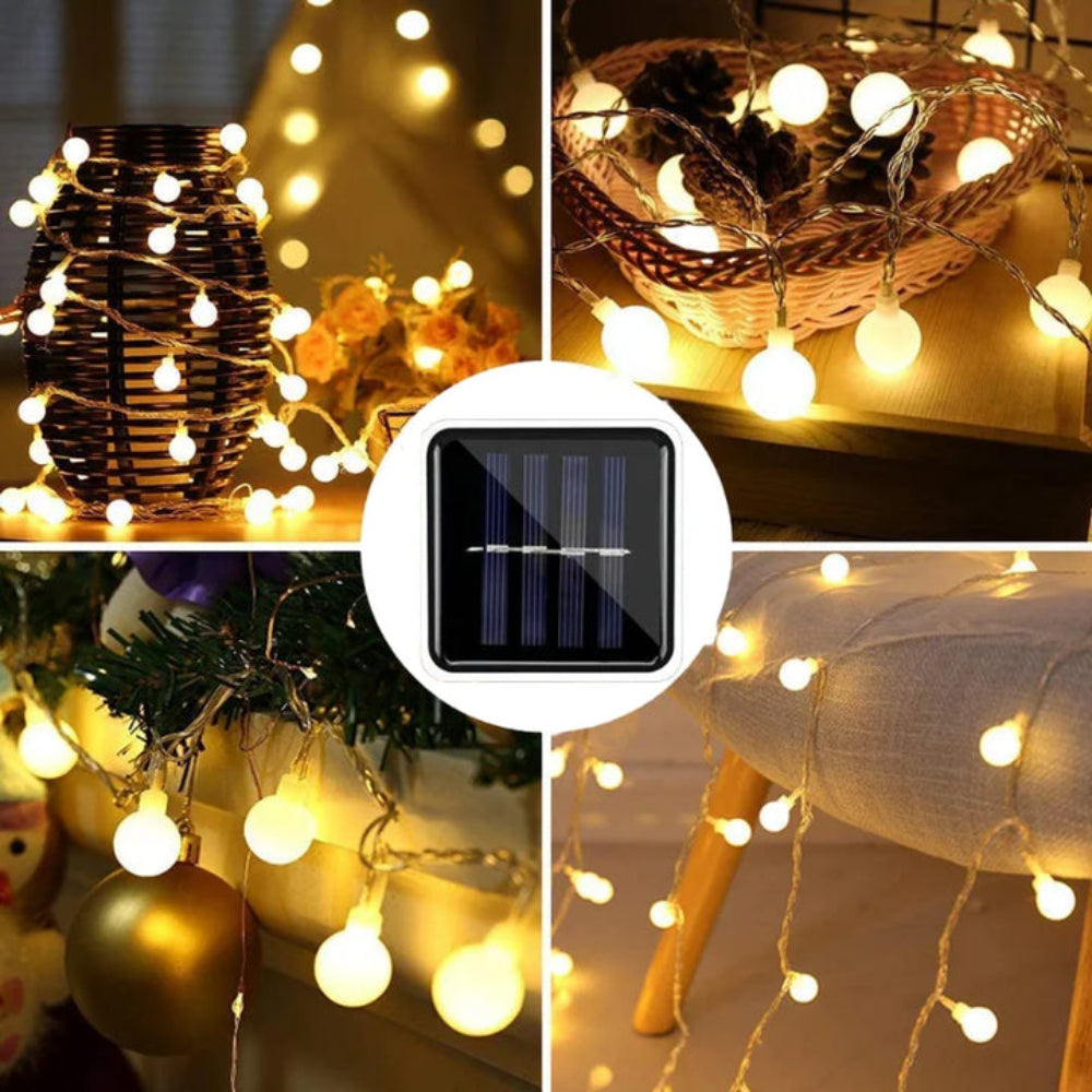 Waterproof Solar Garden String Lights - Solar String Lights Waterproof Outdoor Led Globe Lights