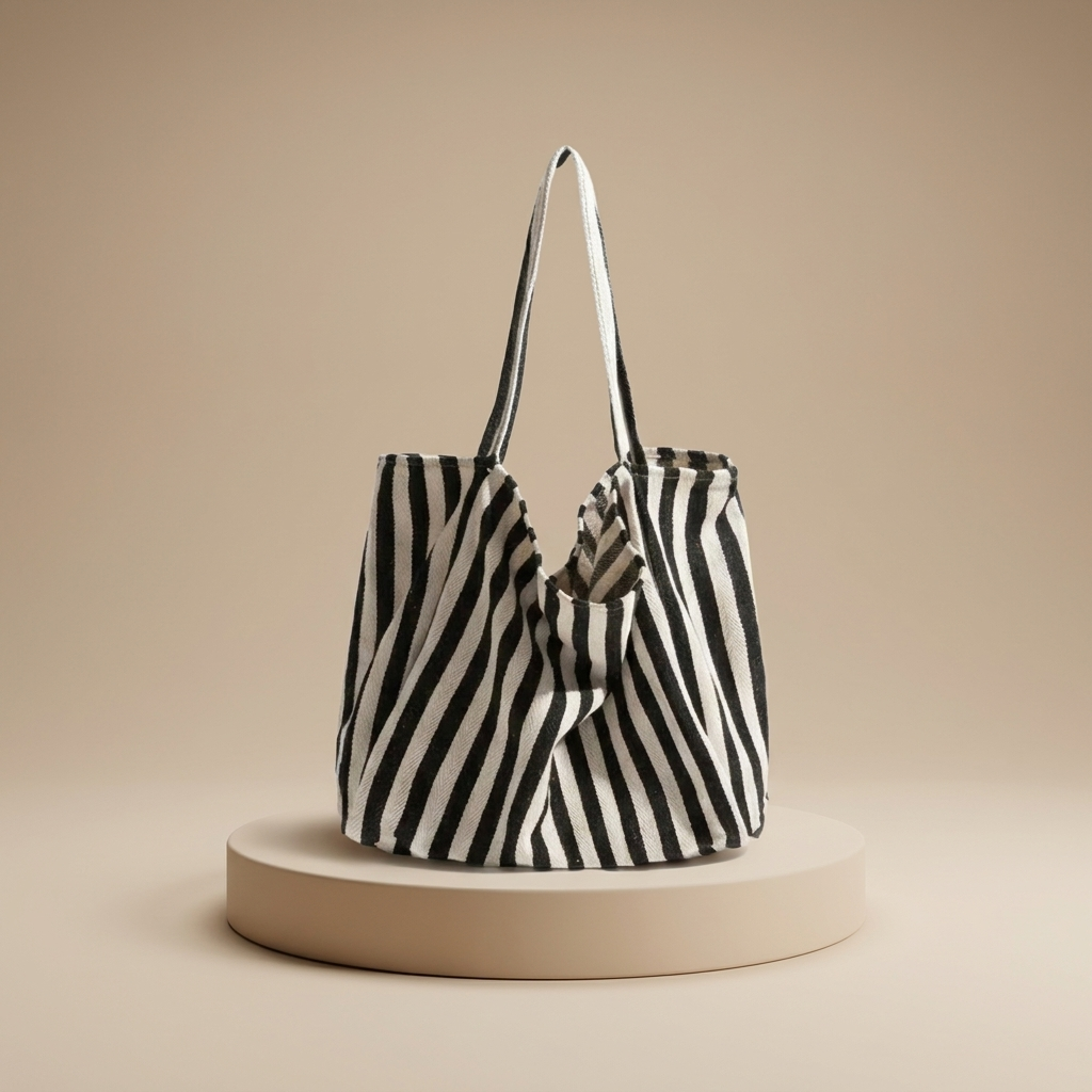 Ranile | Women’s Striped Canvas Tote Bag