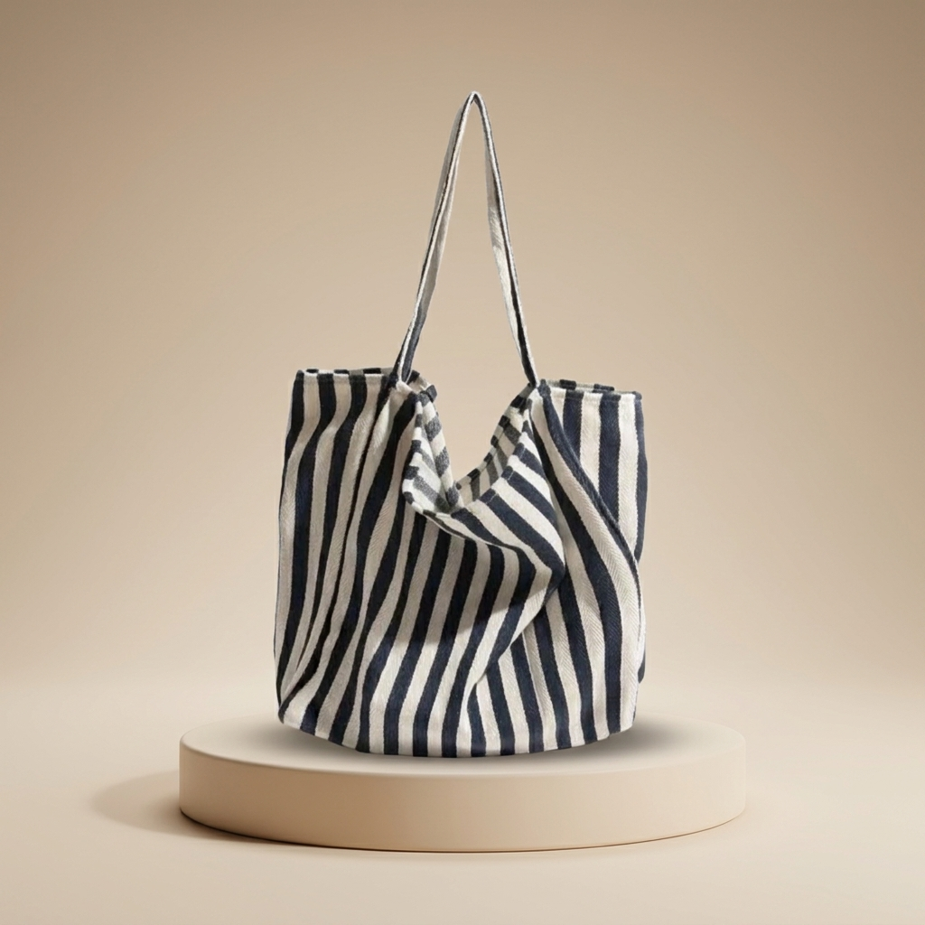 Ranile | Women’s Striped Canvas Tote Bag