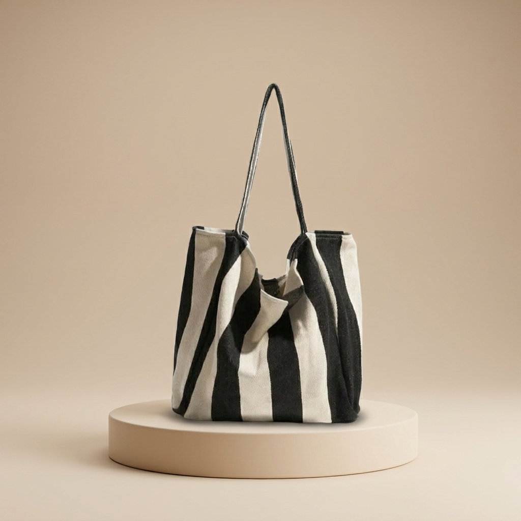 Ranile | Women’s Striped Canvas Tote Bag