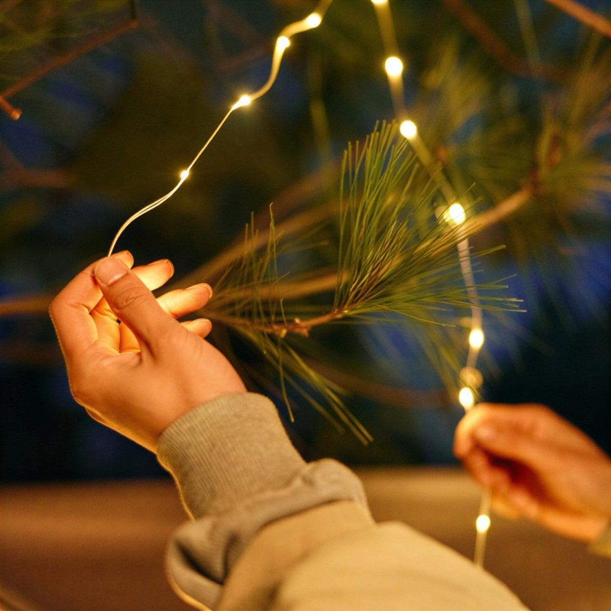 Battery Operated Retractable LED String Lights