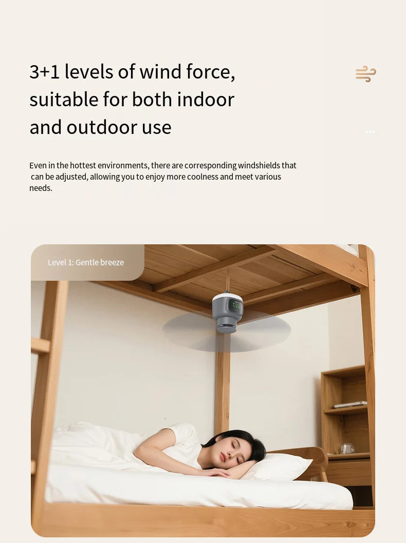 12000mAh Camping Fan with LED Light