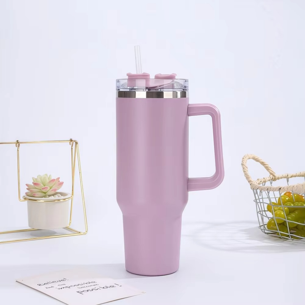 Steel Insulated Tumbler With Straw And Handle