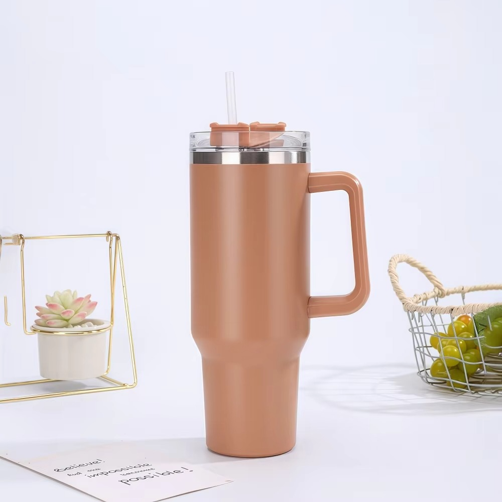 Steel Insulated Tumbler With Straw And Handle