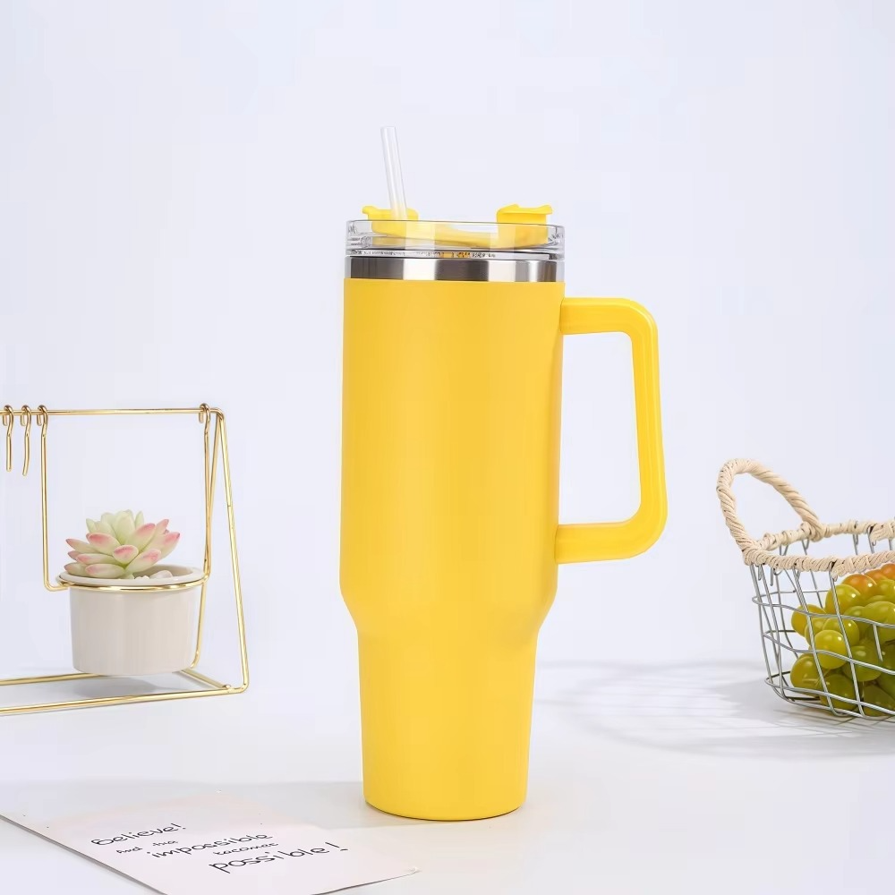 Steel Insulated Tumbler With Straw And Handle