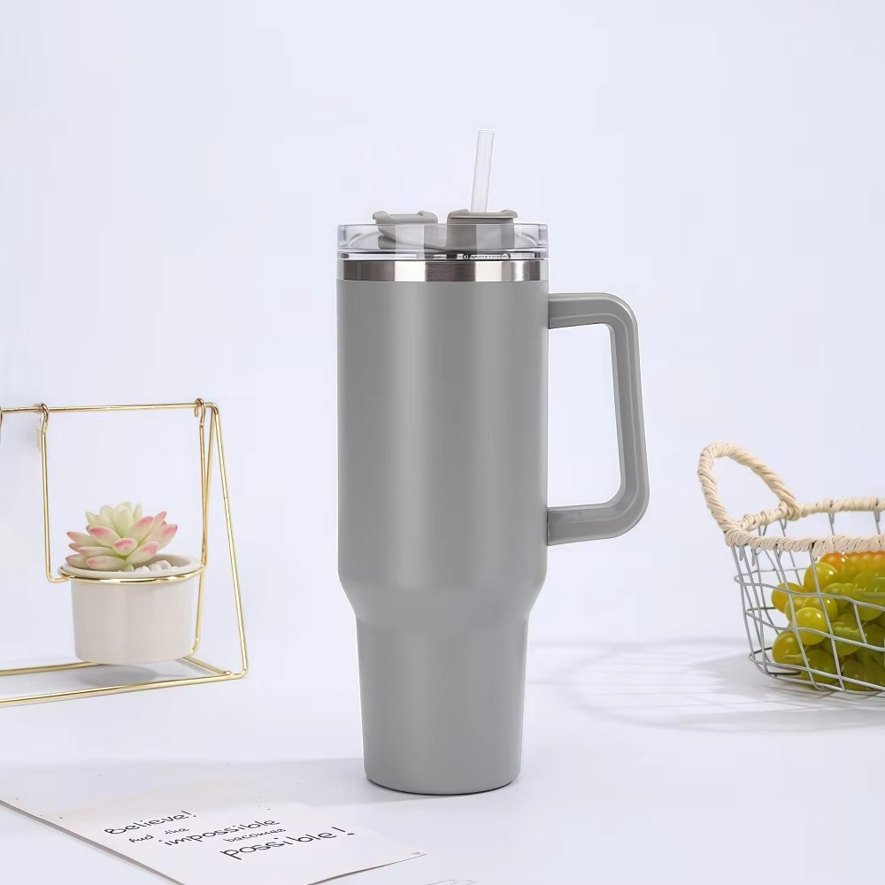 Steel Insulated Tumbler With Straw And Handle