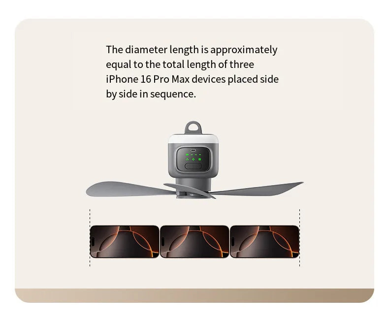 12000mAh Camping Fan with LED Light