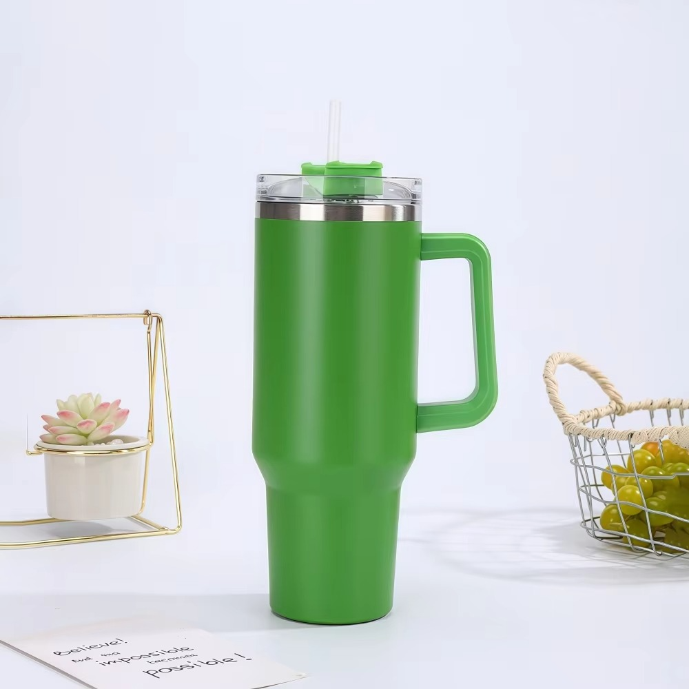 Steel Insulated Tumbler With Straw And Handle