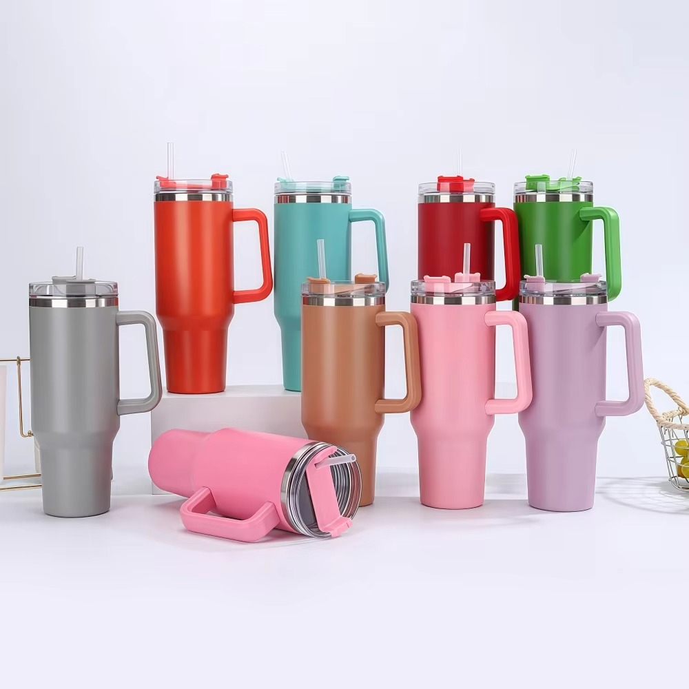 Steel Insulated Tumbler With Straw And Handle